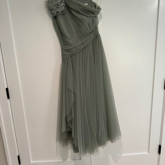 Gemy Maalouf Dress (Mint Long Dress With Flower Design) - Picture 4 of 9